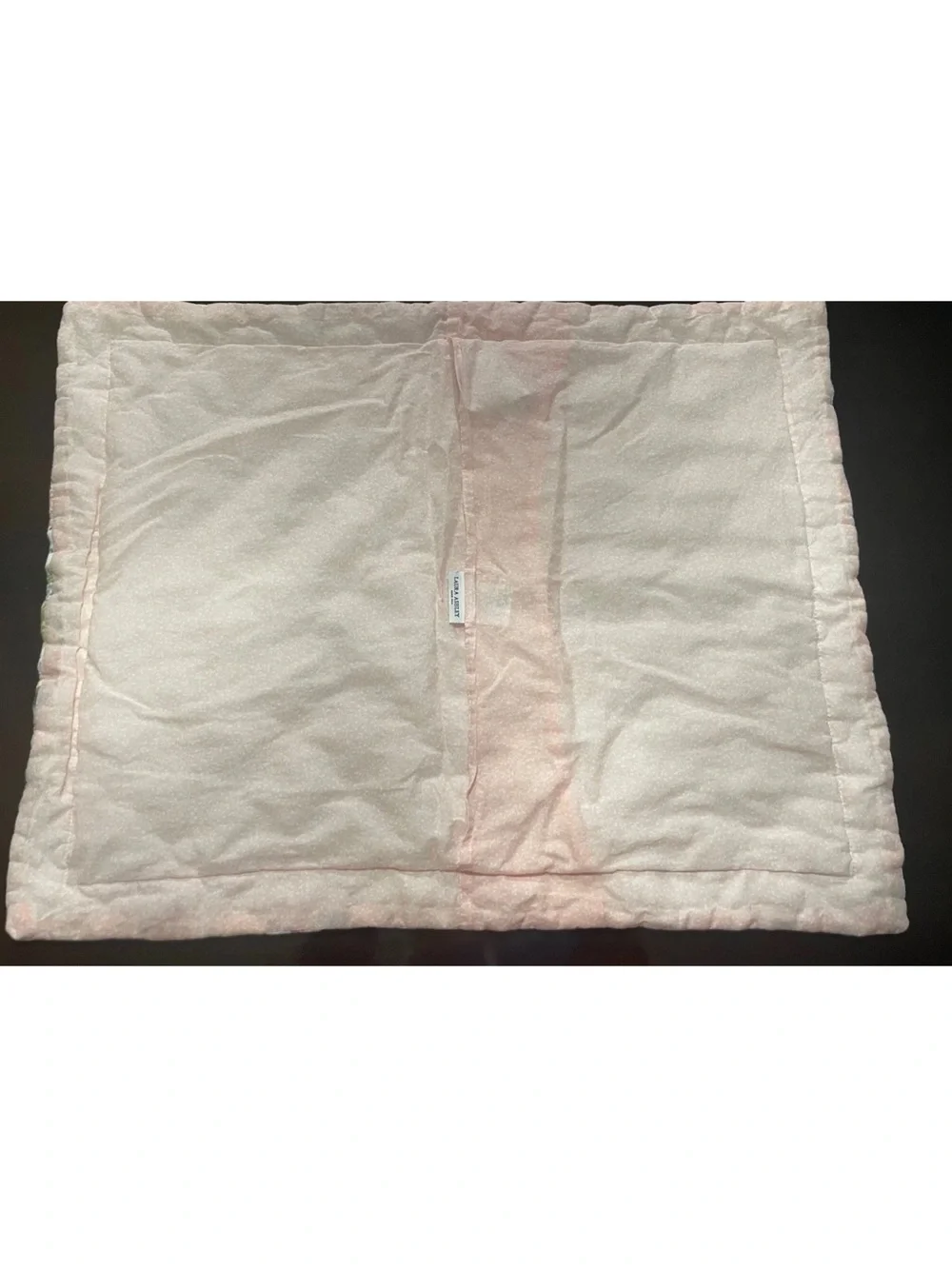 Laura Ashley Standard Pillow Shams Set 2 Pink Floral Quilted Cottage